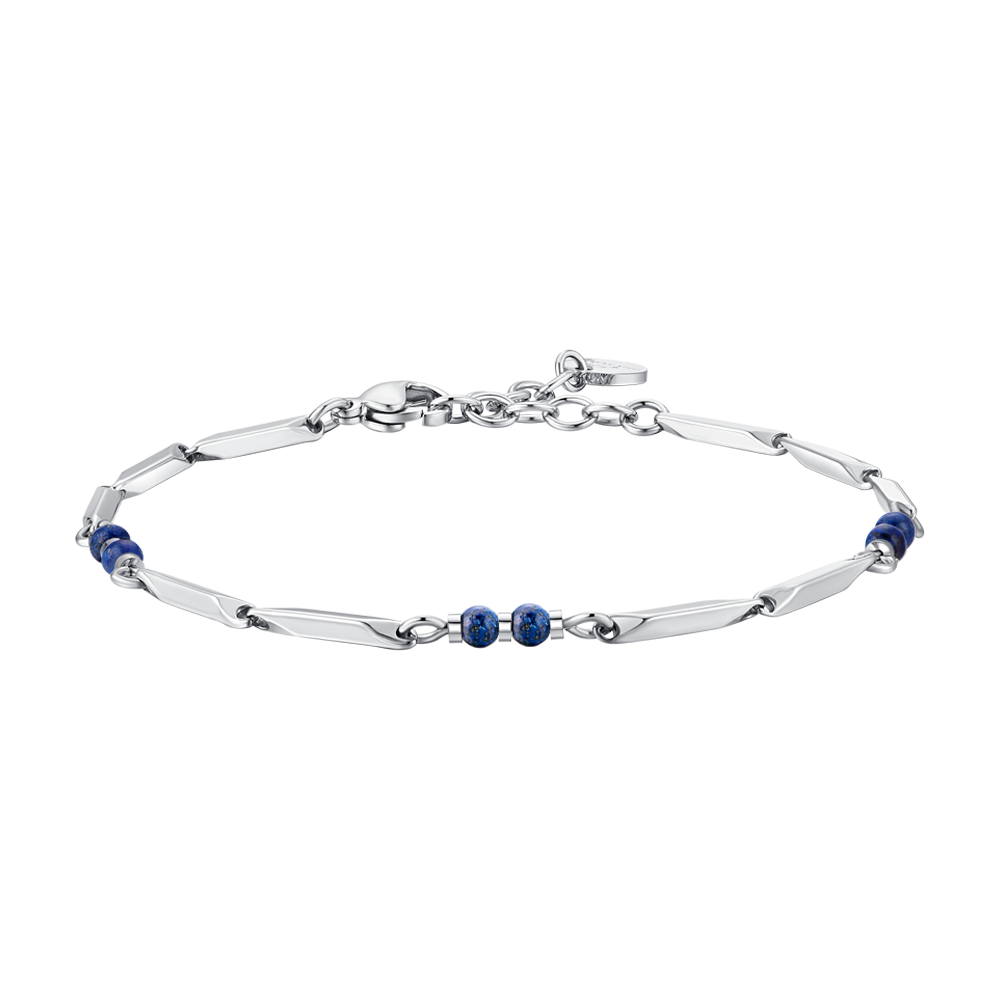 BRACCIALE UOMO IN ACCIAIO CON PIETRE LAPIS
