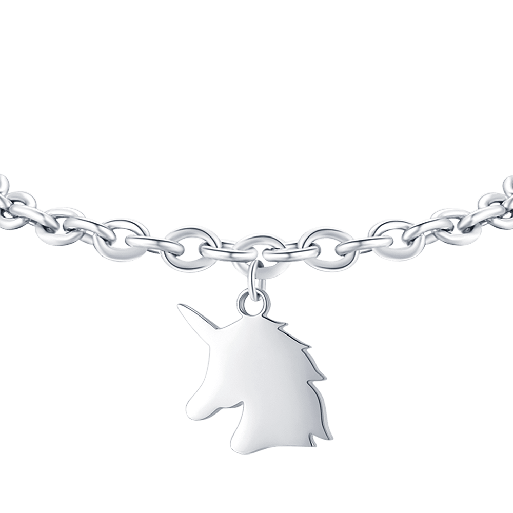 BRACCIALE DONNA IN ACCIAIO CON UNICORNO