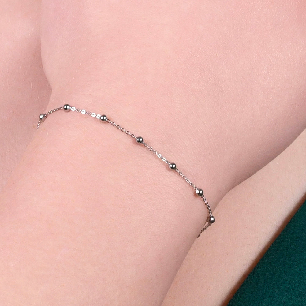 BRACCIALE DONNA IN ACCIAIO  CON SFERE