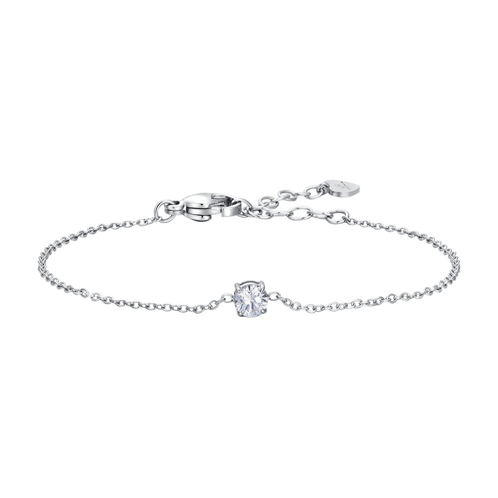 BRACCIALE DONNA IN ACCIAIO  CON CRISTALLO BIANCO