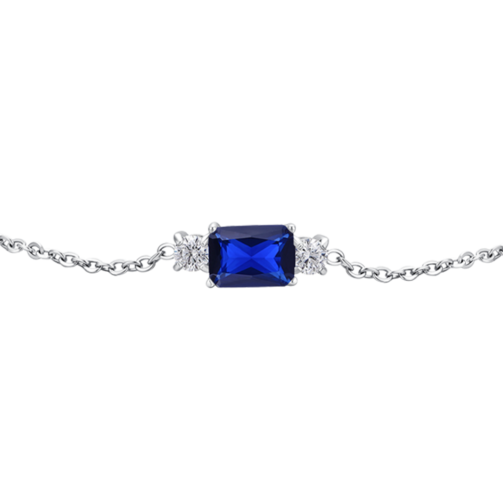 BRACCIALE DONNA IN ACCIAIO CON ZIRCONI BLU E BIANCHI