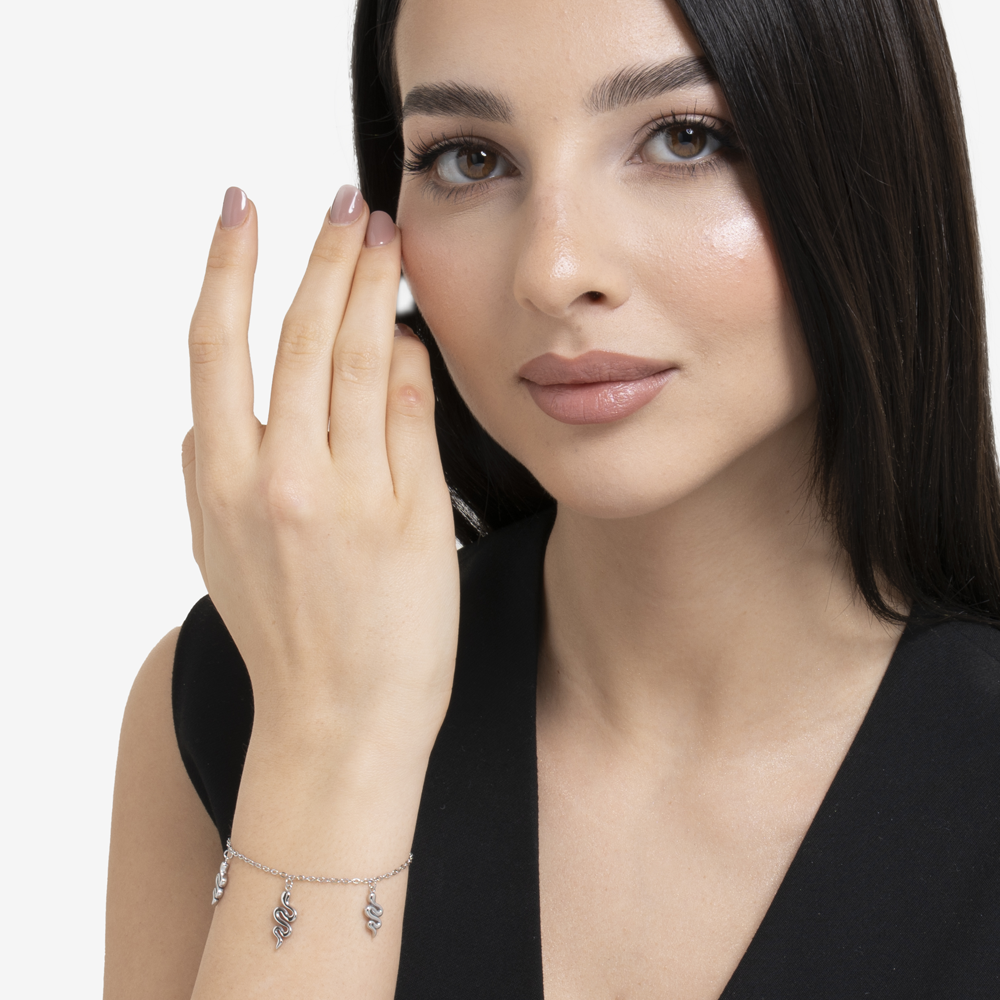 BRACCIALE DONNA IN ACCIAIO CON SERPENTI