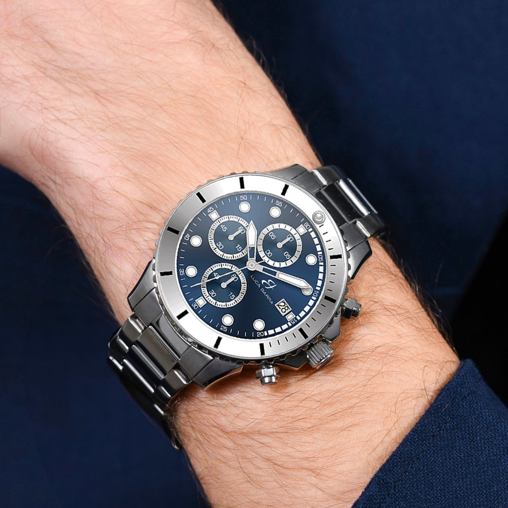 OROLOGIO UOMO IN ACCIAIO QUADRANTE BLU