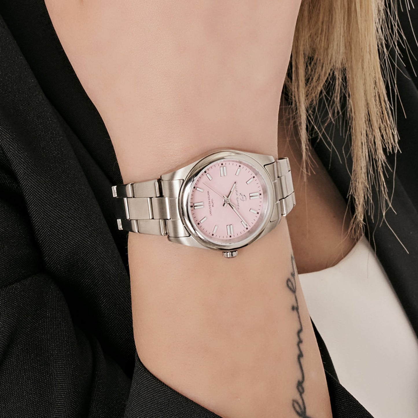 OROLOGIO DONNA IN ACCIAIO CON QUADRANTE ROSA