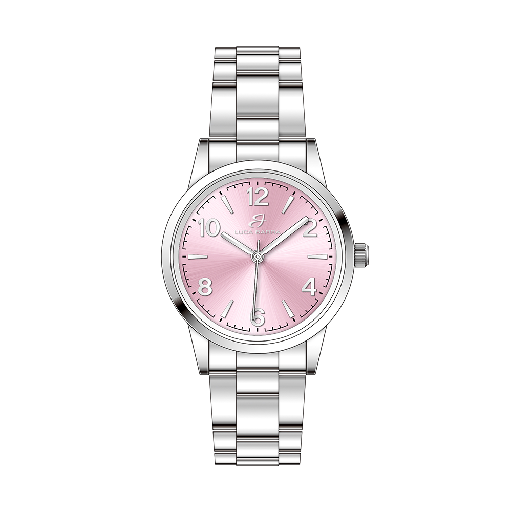 OROLOGIO DONNA IN ACCIAIO CON QUADRANTE ROSA