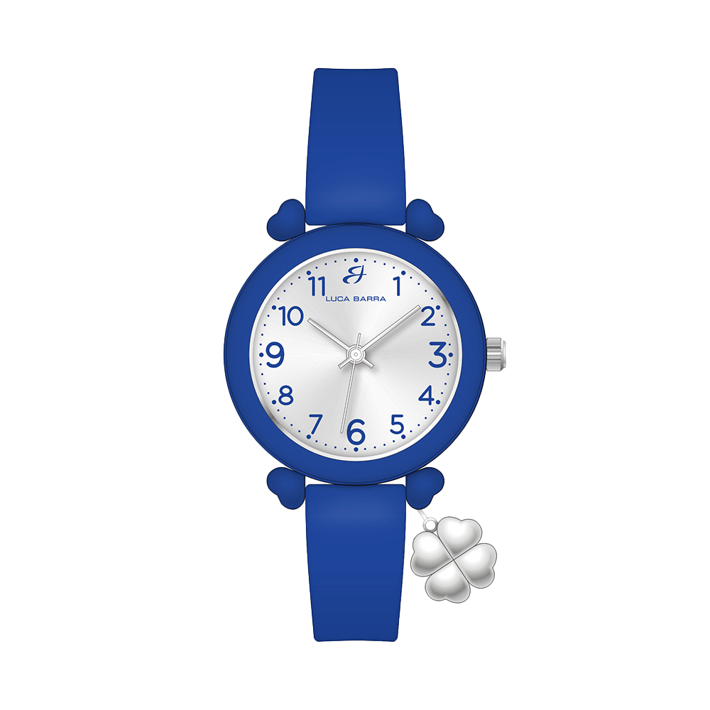 OROLOGIO DONNA BLU CON CHARM QUADRIFOGLIO