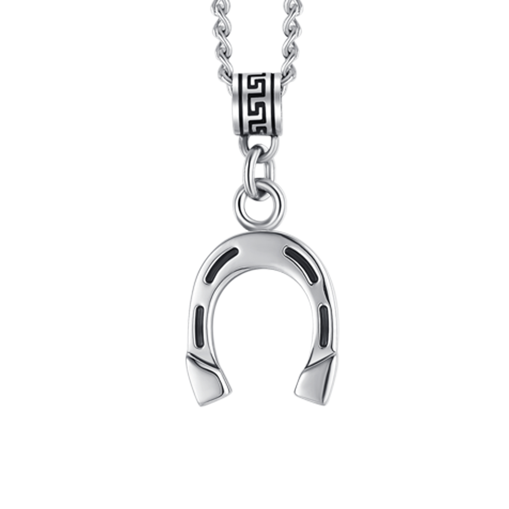 COLLANA UOMO IN ACCIAIO CON FERRO DI CAVALLO