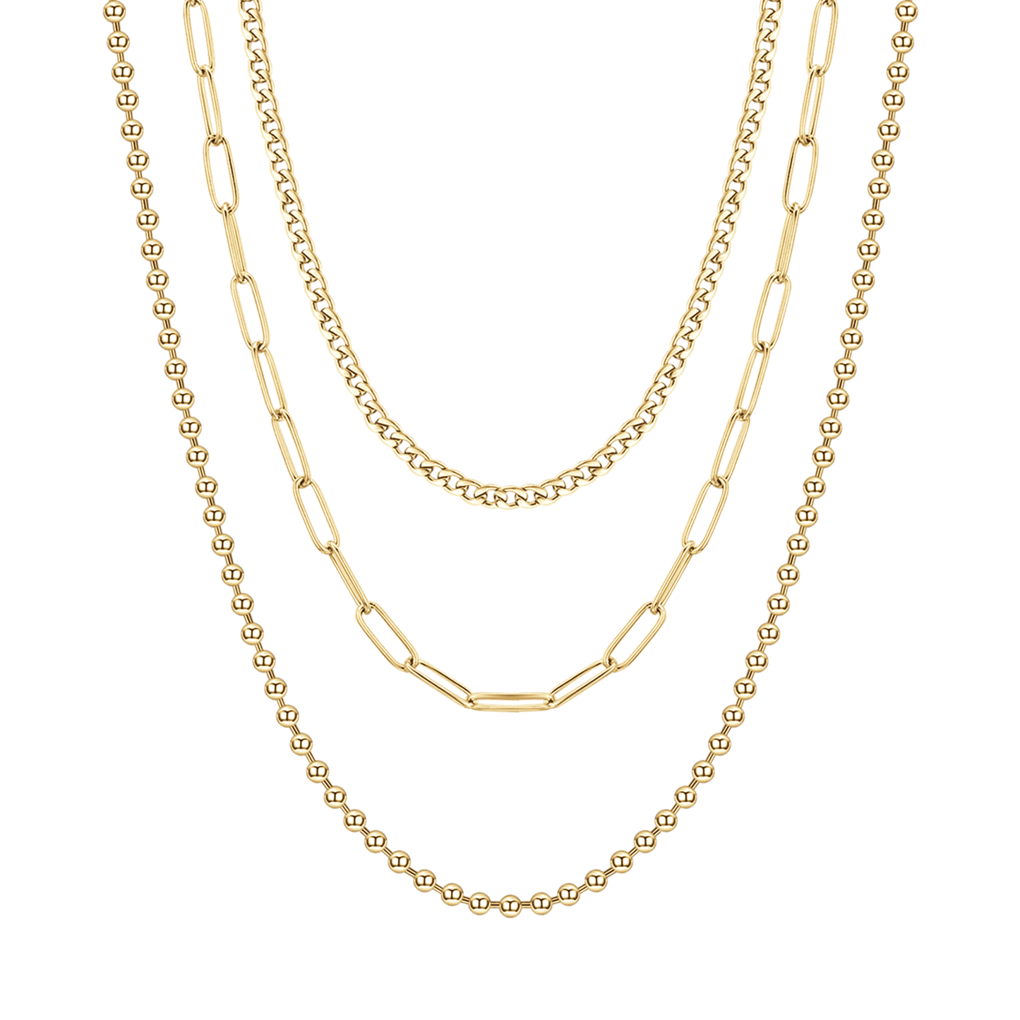 COLLANA DONNA IN ACCIAIO IP GOLD MULTIFILO