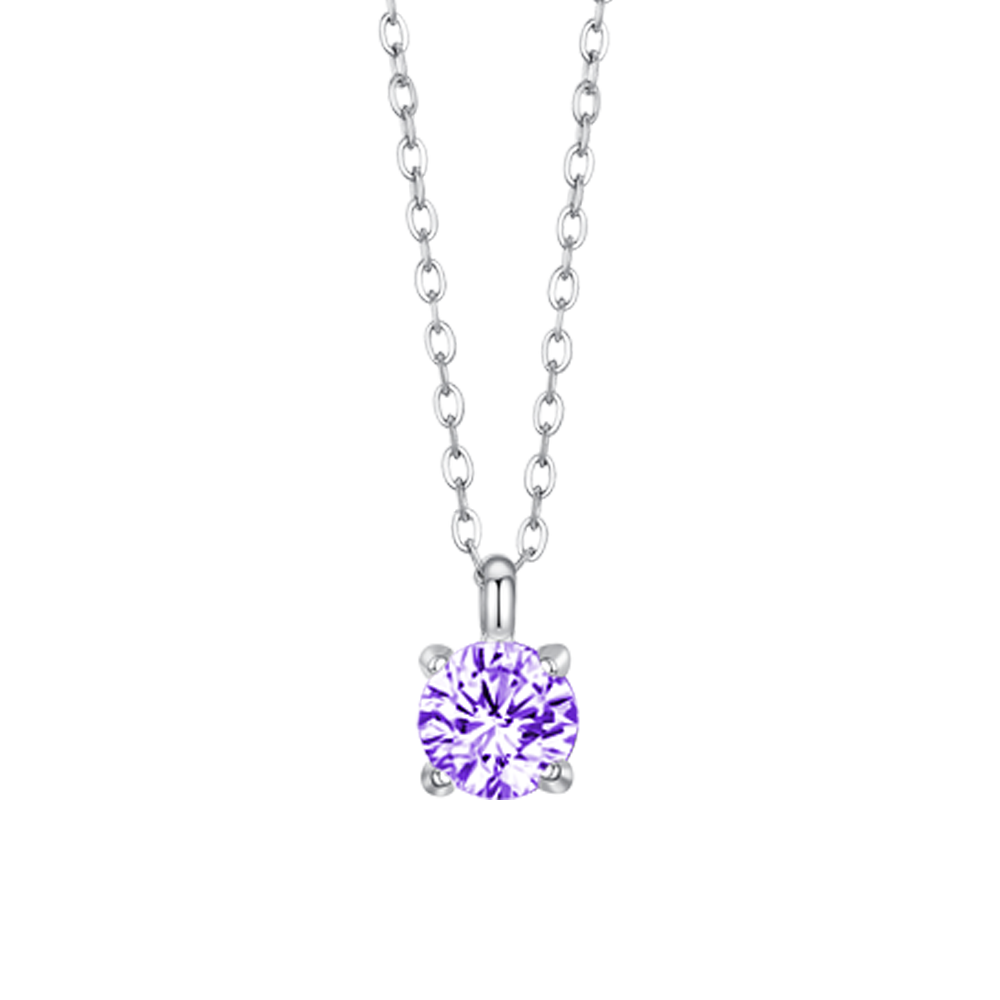 COLLANA DONNA IN ACCIAIO  ZIRCONE VIOLA