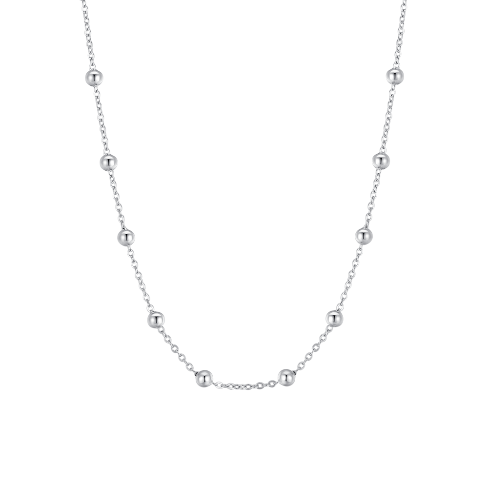 COLLANA DONNA IN ACCIAIO  CON SFERE