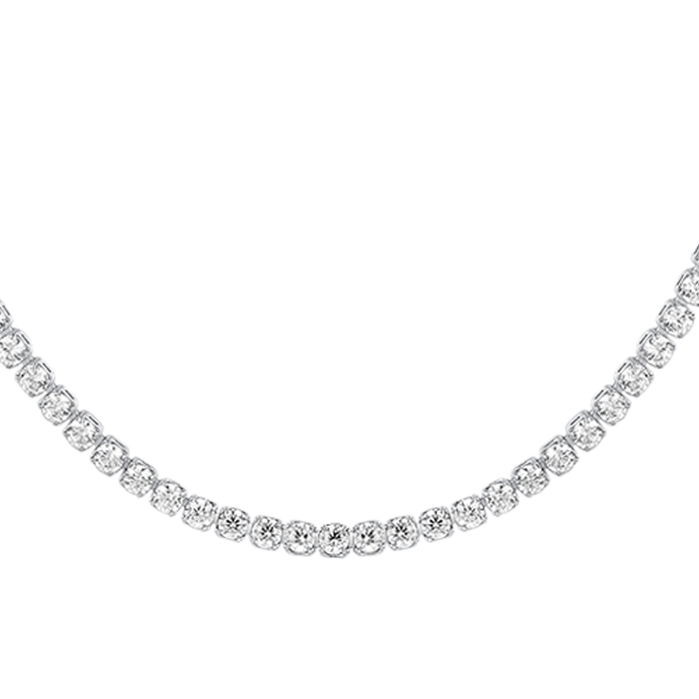 COLLANA TENNIS DONNA IN ACCIAIO CON ZIRCONI BIANCHI
