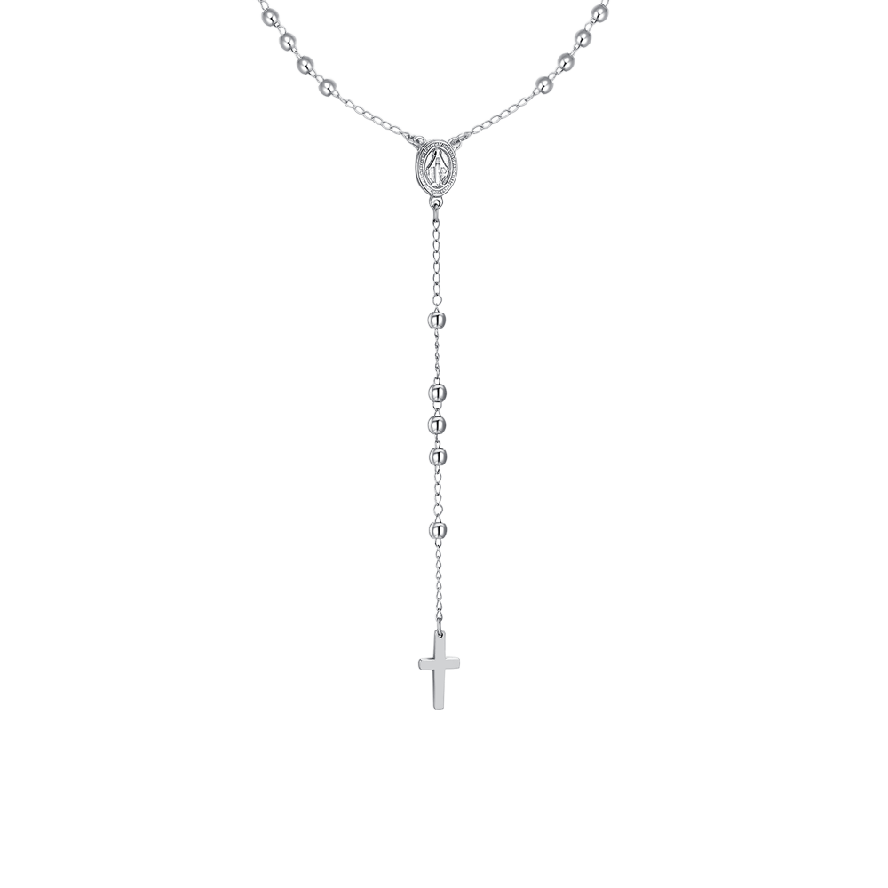 COLLANA UOMO ROSARIO IN ACCIAIO