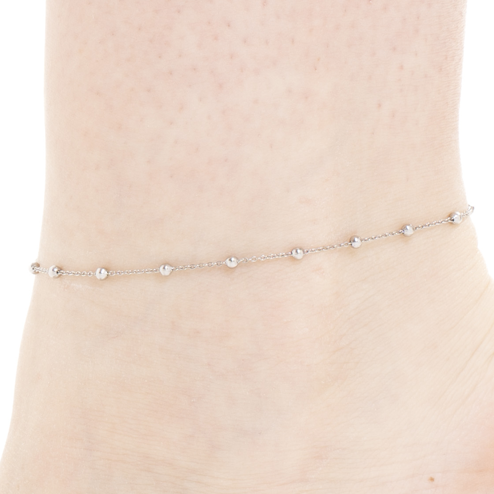 CAVIGLIERA DONNA IN ACCIAIO CON SFERE