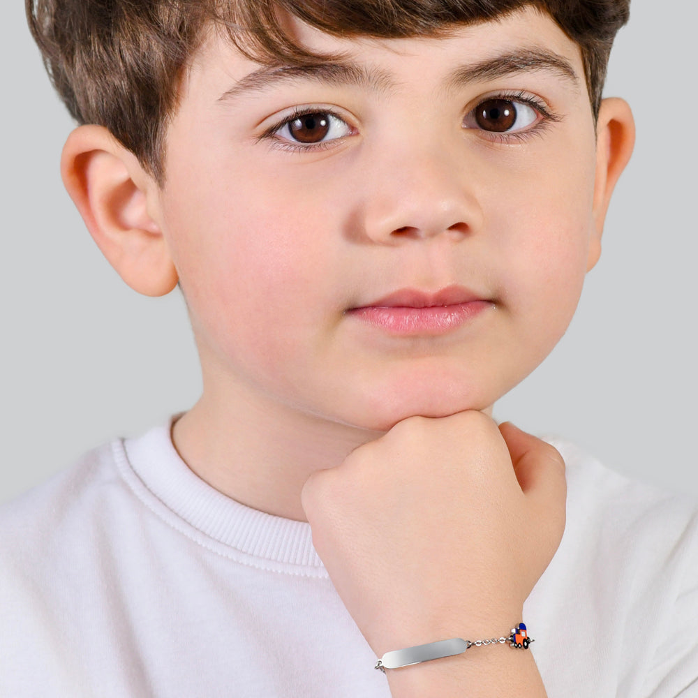 BRACCIALE BAMBINO IN ACCIAIO CON TRENO