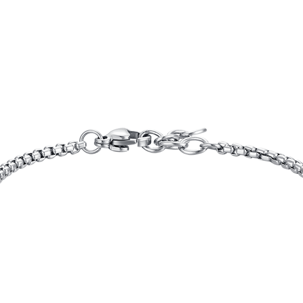 BRACCIALE BAMBINO IN ACCIAIO CON EMATITE GRIGIA E TIMONE