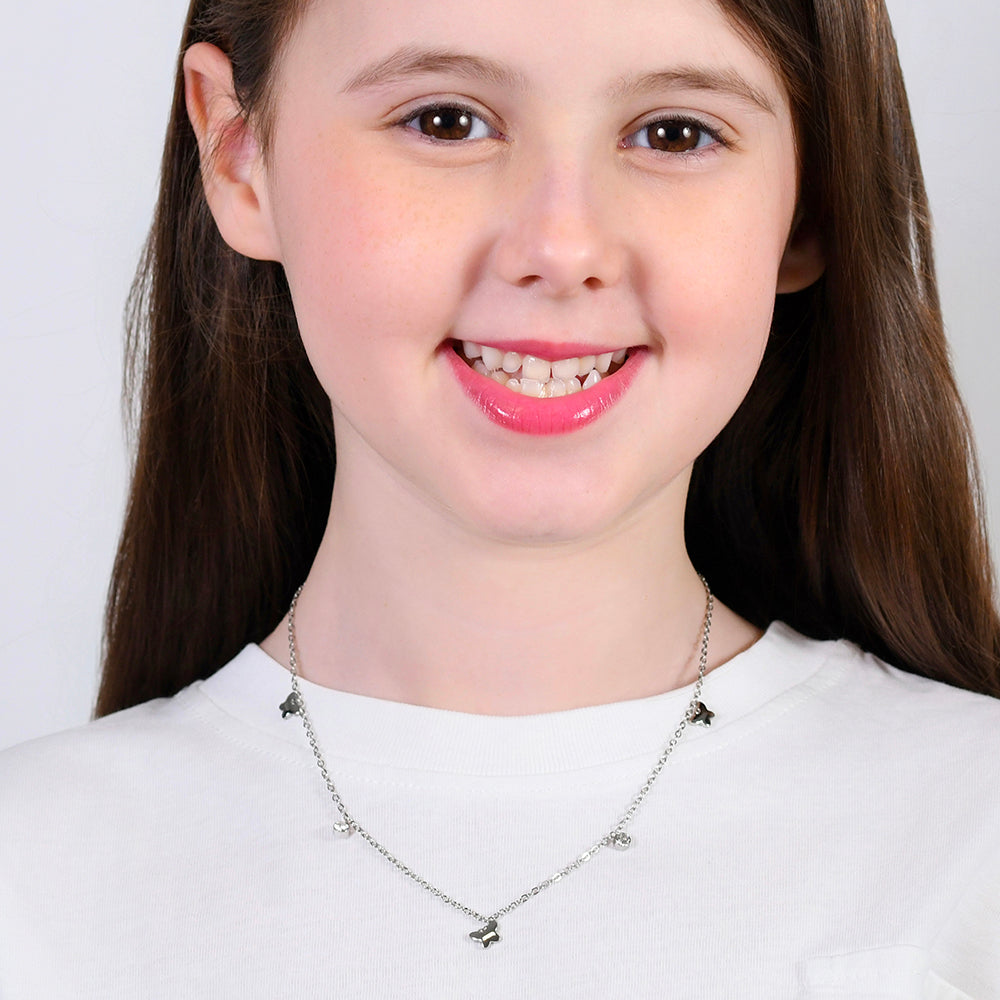 COLLANA BAMBINA IN ACCIAIO CON FARFALLE