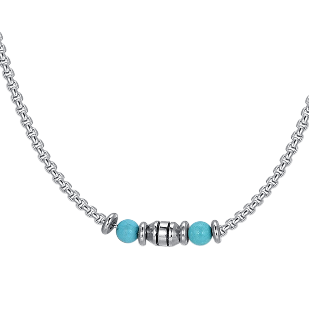 COLLANA BAMBINO IN ACCIAIO PIETRE TURCHESI