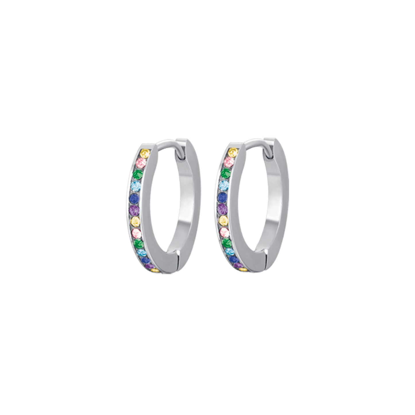 ORECCHINI DONNA IN ACCIAIO CON CRISTALLI MULTICOLOR