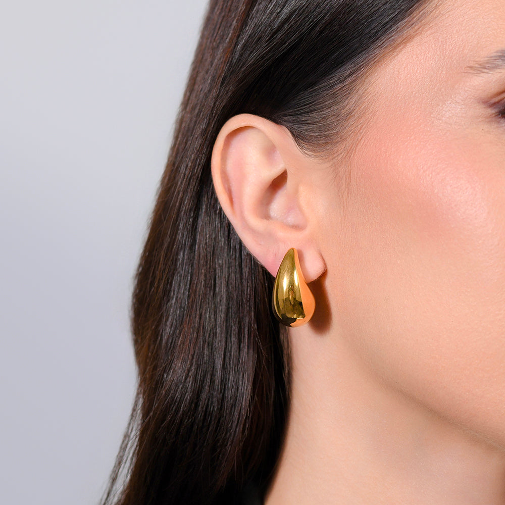 ORECCHINI DONNA IN ACCIAIO A GOCCIA IP GOLD (16x26mm)