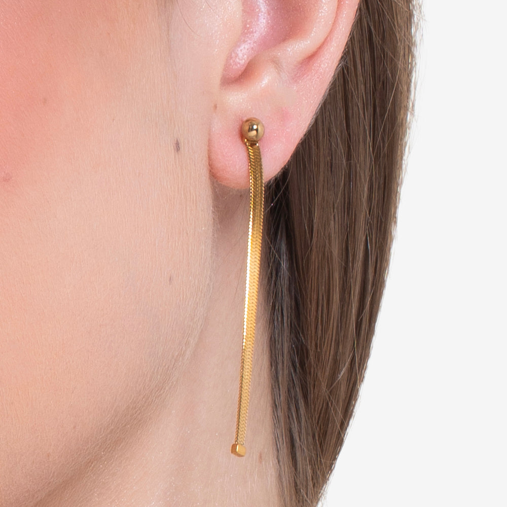 MONO ORECCHINO DONNA IN ACCIAIO IP GOLD CON SFERE