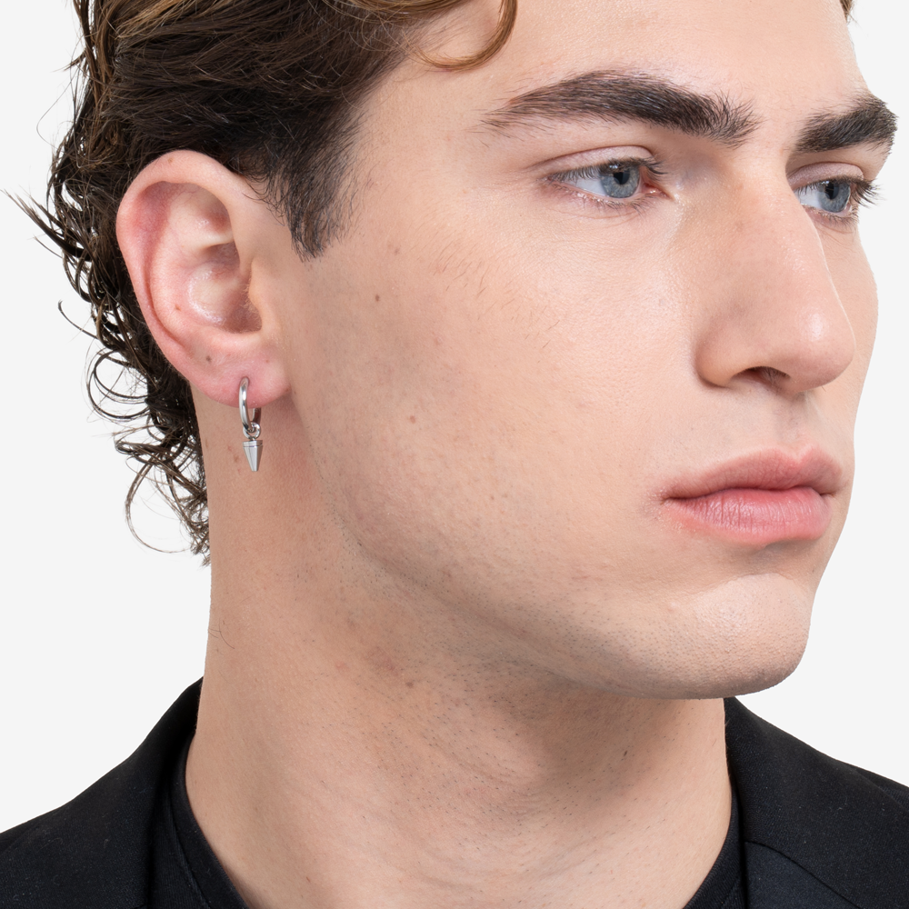MONO ORECCHINO UOMO IN ACCIAIO CON ELEMENTO