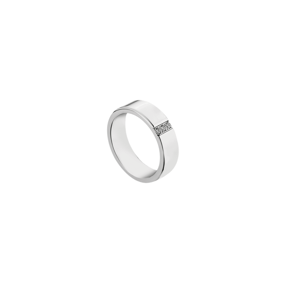 ANELLO UOMO IN ACCIAIO CON CRISTALLI BIANCHI