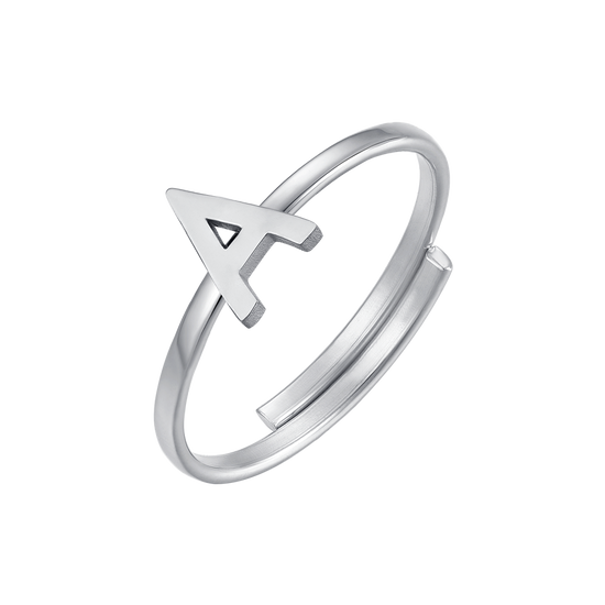 ANELLO DONNA IN ACCIAIO CON LETTERA