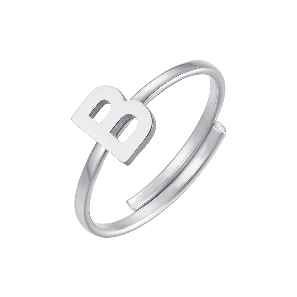 ANELLO DONNA IN ACCIAIO CON LETTERA