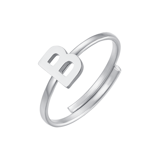 ANELLO DONNA IN ACCIAIO CON LETTERA