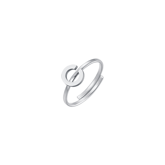 ANELLO DONNA IN ACCIAIO CON LETTERA