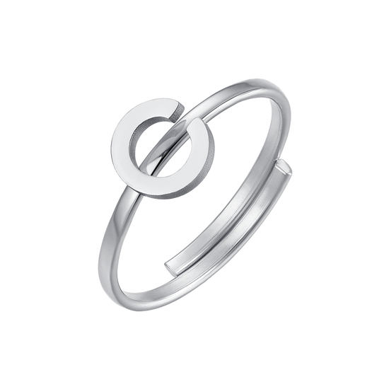 ANELLO DONNA IN ACCIAIO CON LETTERA
