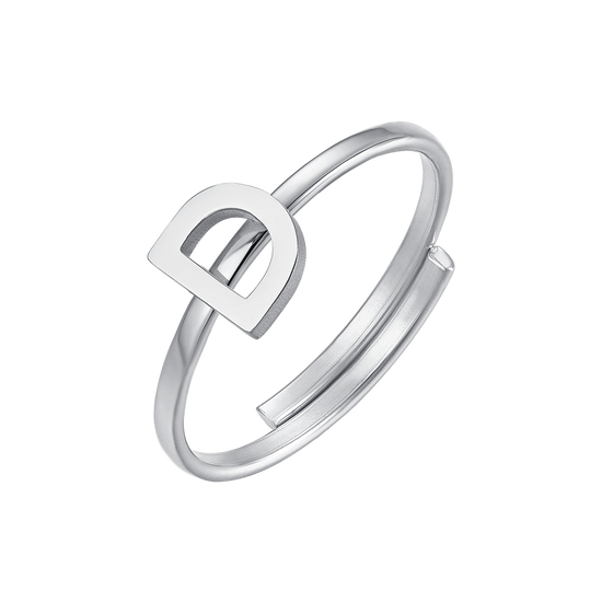 ANELLO DONNA IN ACCIAIO CON LETTERA
