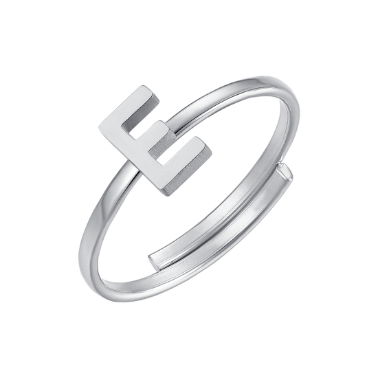 ANELLO DONNA IN ACCIAIO CON LETTERA