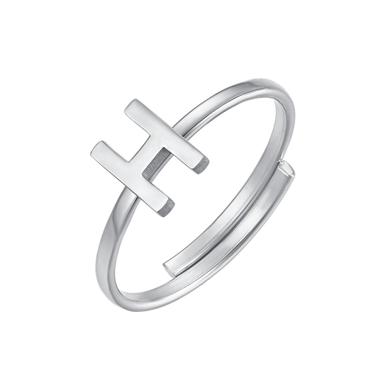 ANELLO DONNA IN ACCIAIO CON LETTERA