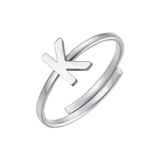 ANELLO DONNA IN ACCIAIO CON LETTERA