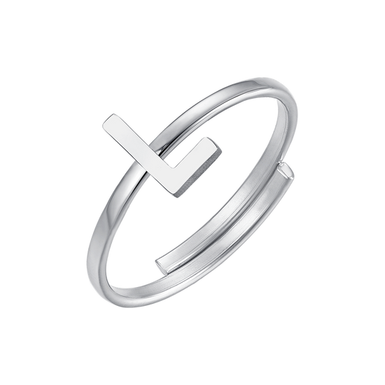 ANELLO DONNA IN ACCIAIO CON LETTERA