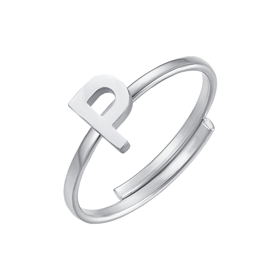 ANELLO DONNA IN ACCIAIO CON LETTERA