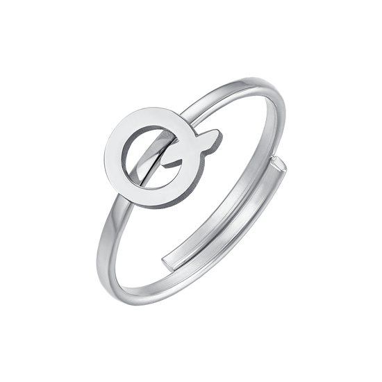 ANELLO DONNA IN ACCIAIO CON LETTERA