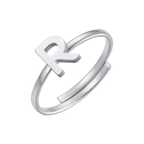 ANELLO DONNA IN ACCIAIO CON LETTERA