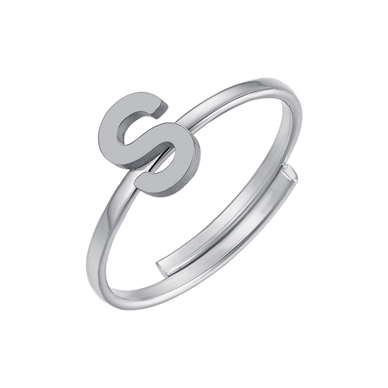 ANELLO DONNA IN ACCIAIO CON LETTERA