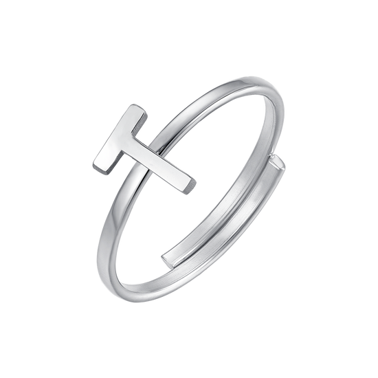 ANELLO DONNA IN ACCIAIO CON LETTERA