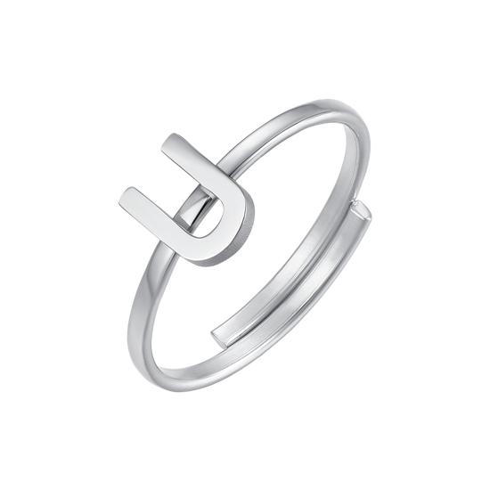 ANELLO DONNA IN ACCIAIO CON LETTERA