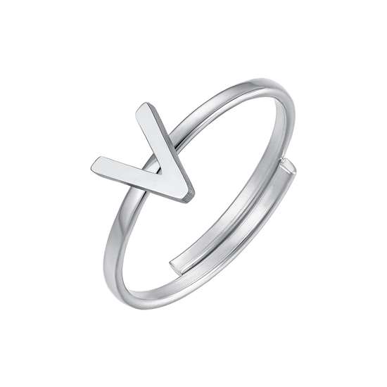 ANELLO DONNA IN ACCIAIO CON LETTERA