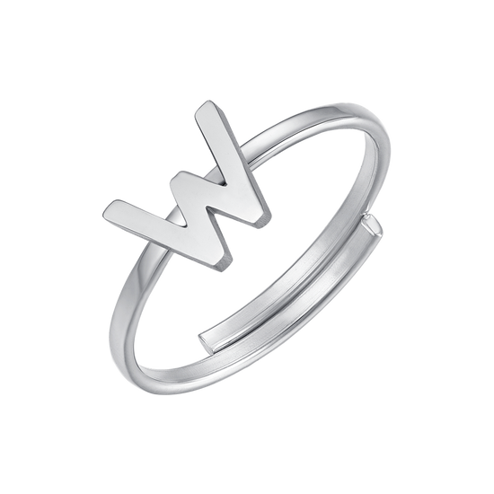 ANELLO DONNA IN ACCIAIO CON LETTERA