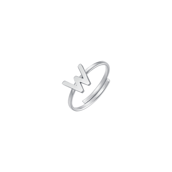 ANELLO DONNA IN ACCIAIO CON LETTERA