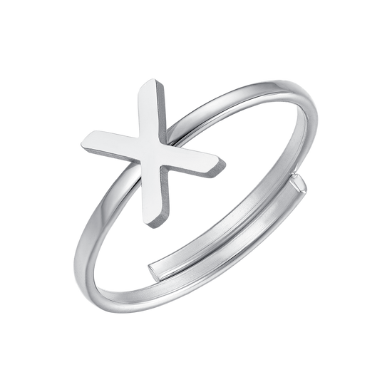 ANELLO DONNA IN ACCIAIO CON LETTERA