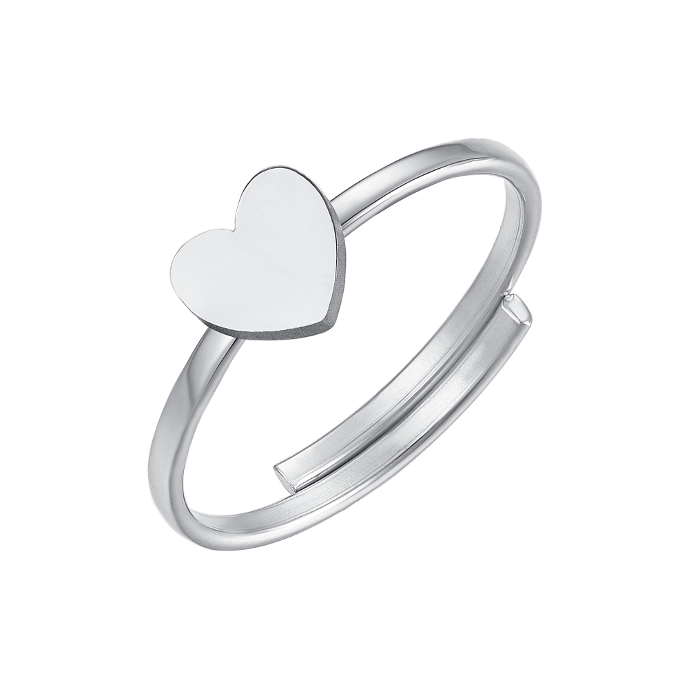 ANELLO DONNA IN ACCIAIO CON CUORE PIENO
