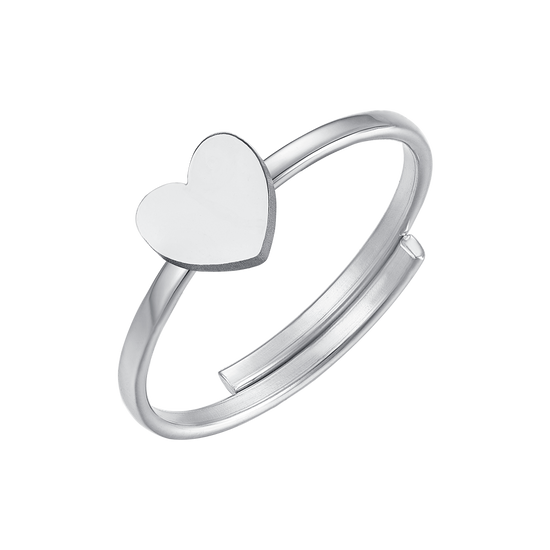 ANELLO DONNA IN ACCIAIO CON CUORE PIENO