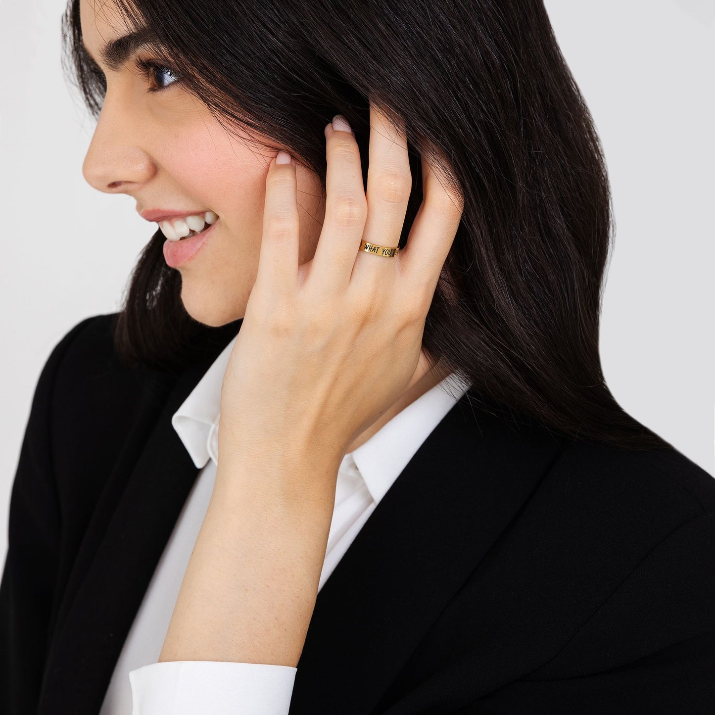 ANELLO DONNA IN ACCIAIO DORATO DO WHAT YOU LOVE