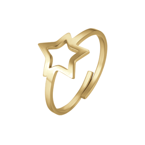 ANELLO DONNA IN ACCIAIO IP GOLD CON STELLA